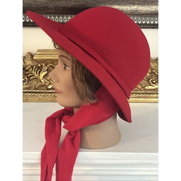 Vintage Doeskin Hat Felt Wool Red Bollman USA EUC O/S - Picture 2 of 6
